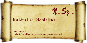 Notheisz Szabina névjegykártya